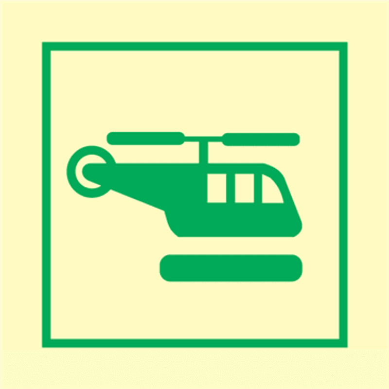 Landingsområdet for helikopter - IMO skilt med symbol