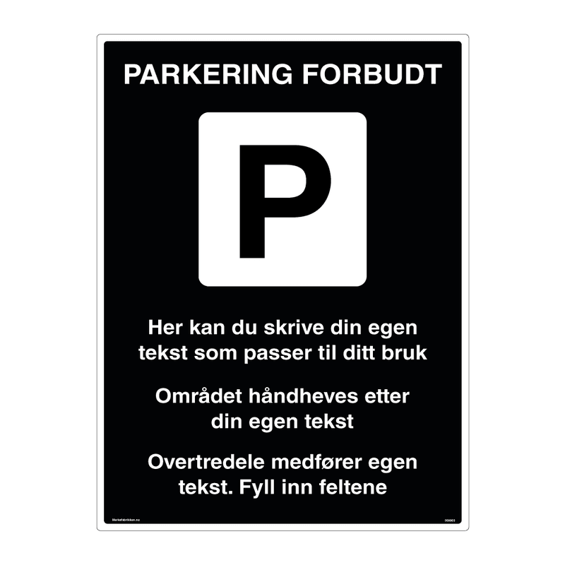 Privatrettslig skilt for borettslag med valgfri tekst