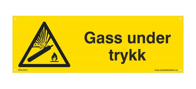 Hovedbilde Fareskilt - Gass under trykk 300 x 100 mm