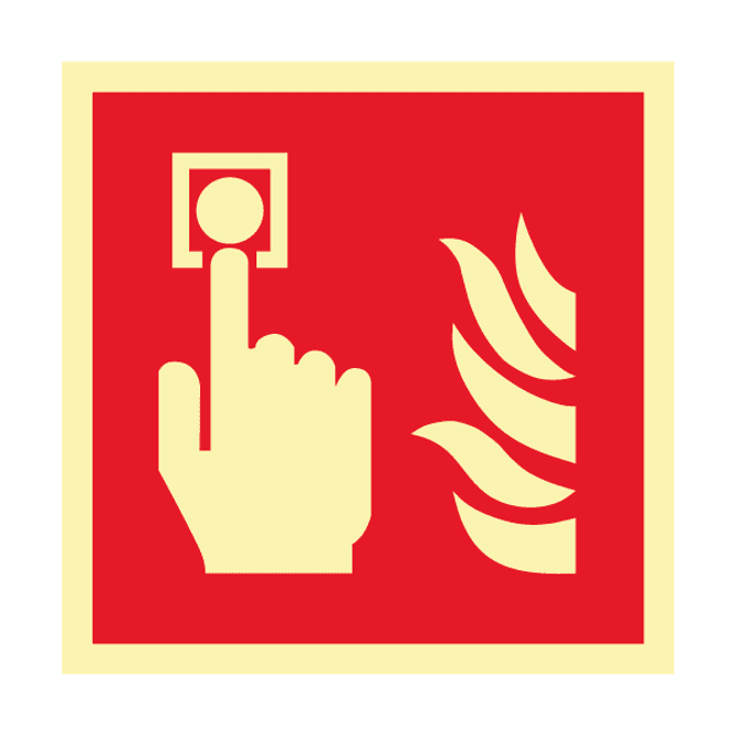 Hovedbilde Brannalarm - etterlysende skilt med symbol