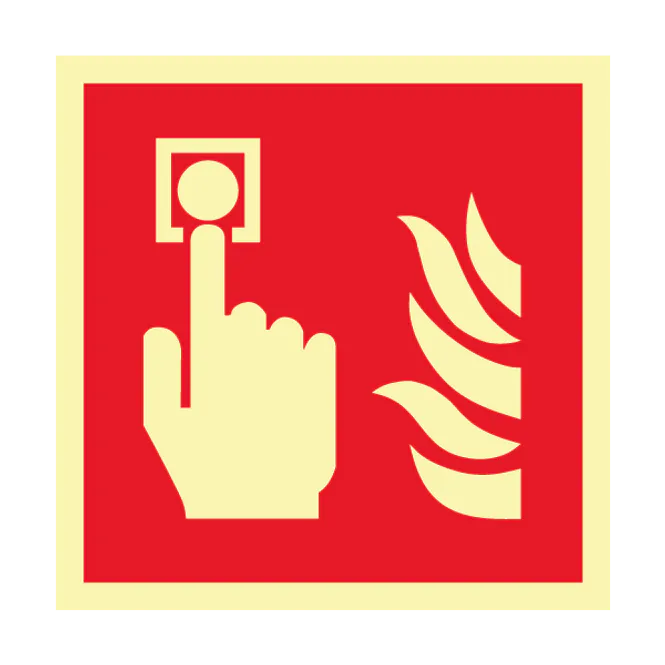 Hovedbilde Brannalarm - etterlysende skilt med symbol