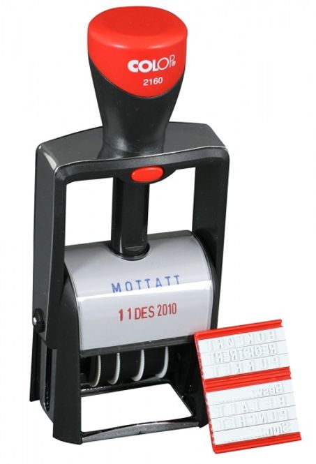 Hovedbilde Datostempel med 8 forskjellige faste tekster 41x24 mm