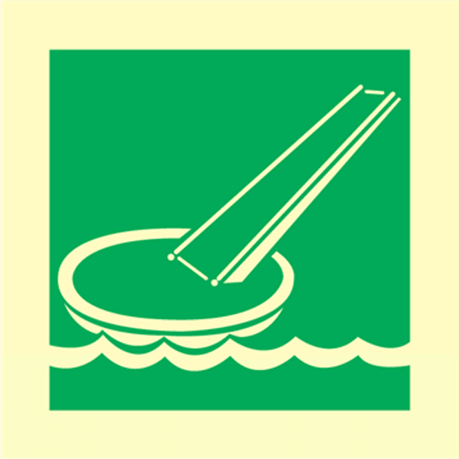 Hovedbilde Evakueringssklie - IMO skilt med symbol