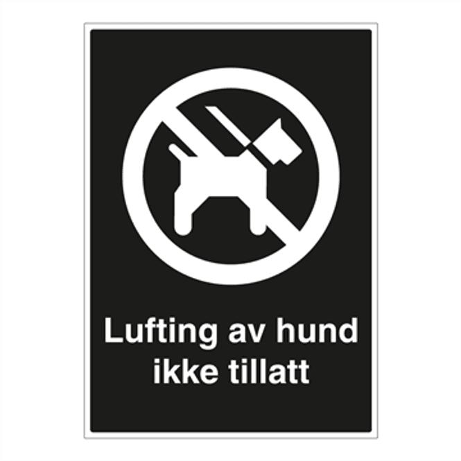 Hovedbilde Hund forbudt - skilt med symbol og tekst