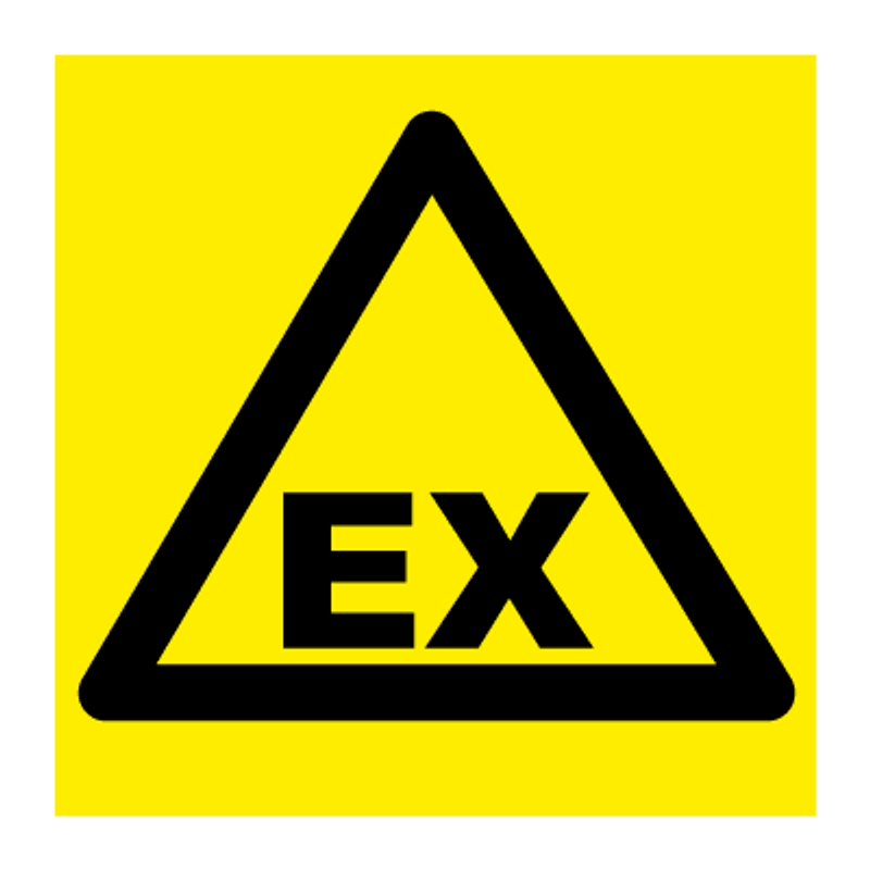 Eksplosiv atmosfære EX - fareskilt med symbol