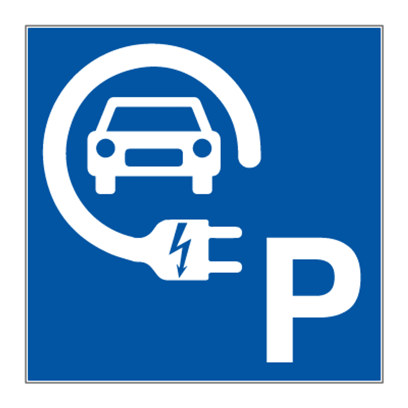 Parkeringsskilt - Parkering for elbiler med symbol