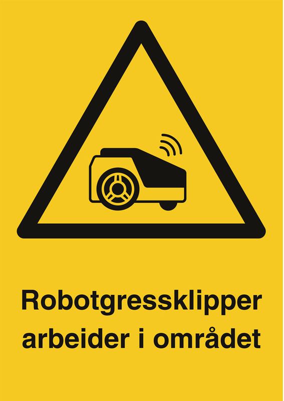Robotgressklipper Advarselskilt 297 x 210 mm 