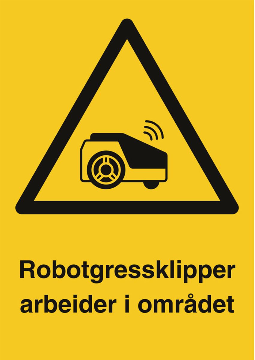 Robotgressklipper Advarselskilt 297 x 210 mm 