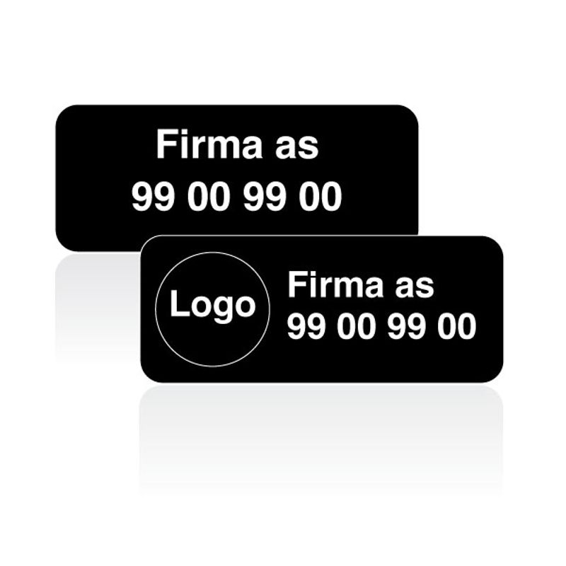 Tyverimerke for bedrifter sort og hvit 32 x 13 mm