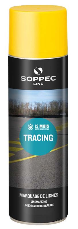 Soppec merkespray for asfalt og betong 500 ml Gul
