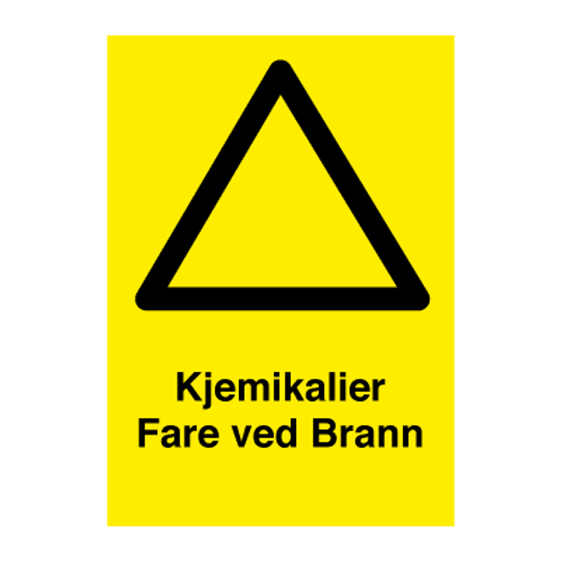 Kjemikalier Fare ved Brann - Fareskilt