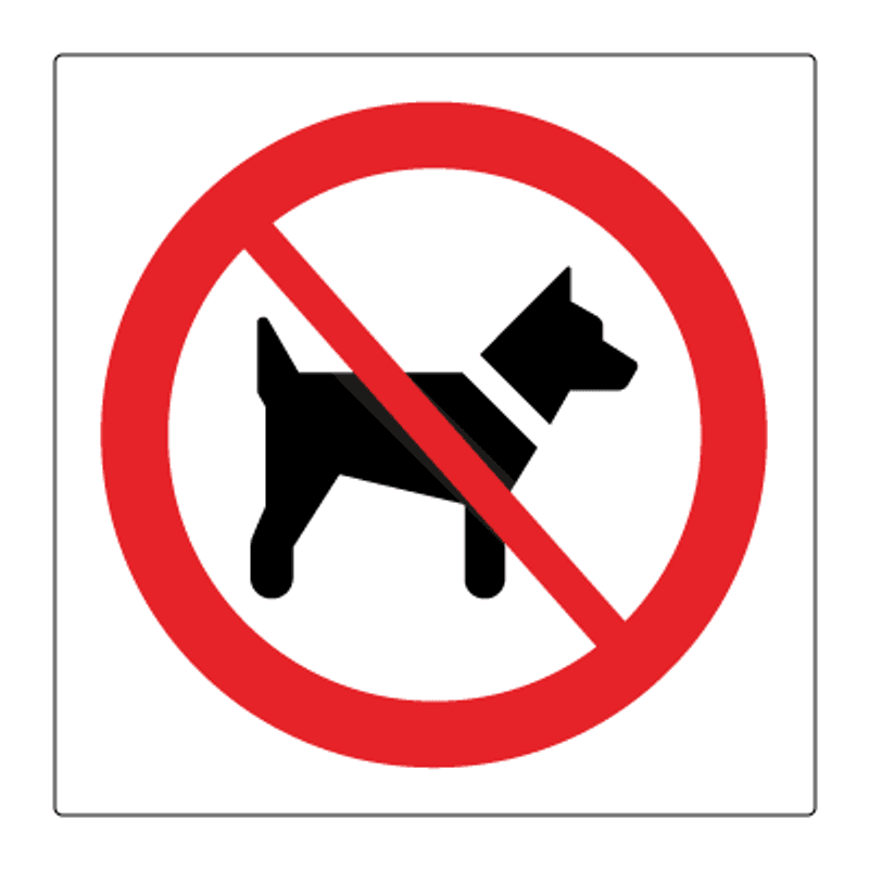 Hund forbudt - Forbudsskilt med symbol