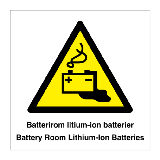 Hovedbilde Skilt for batterirom - Lithiumbatterier