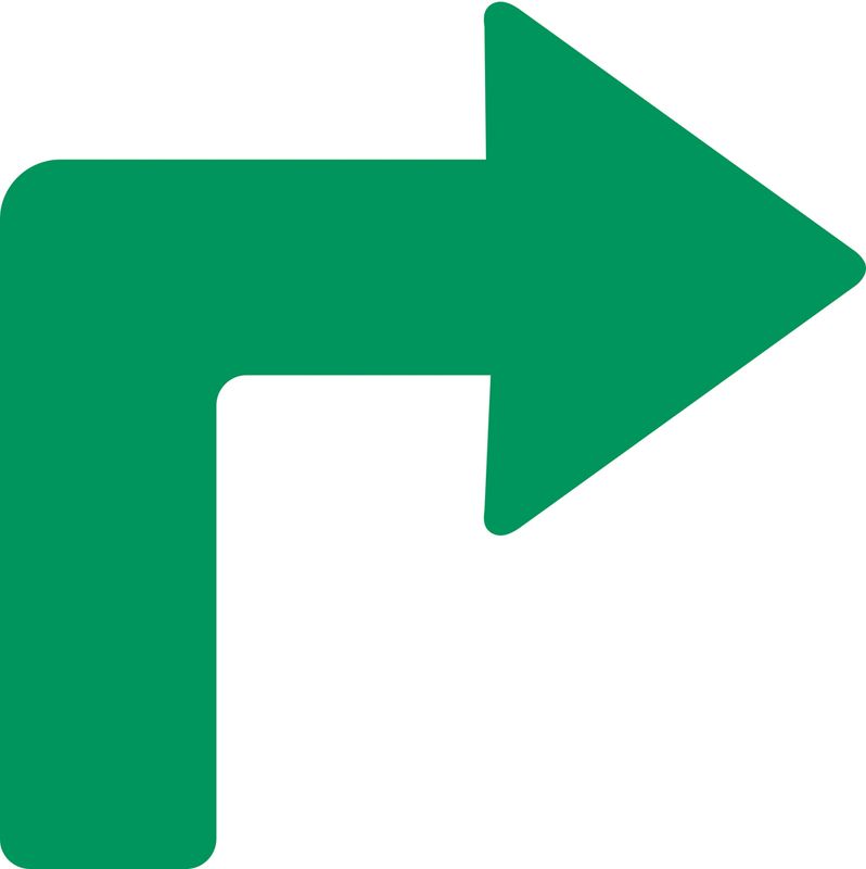 Pil (gulvpil) for retningsmarkering- Høyre - 10stk