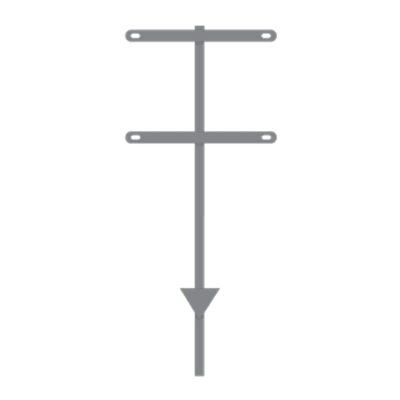 Jordspyd for skilt - 120 cm høyt