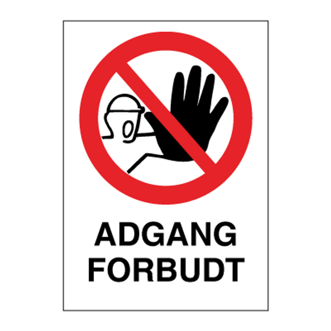 Hovedbilde Adgang Forbudt - Forbudsskilt med symbol og tekst