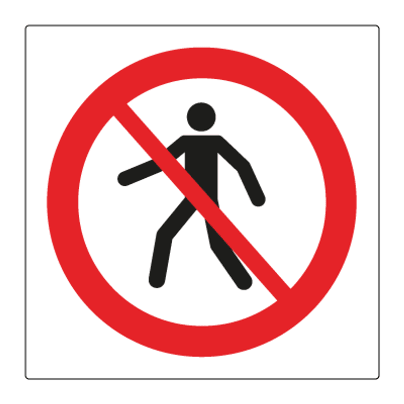 Forbudt for gående - Forbudsskilt med symbol