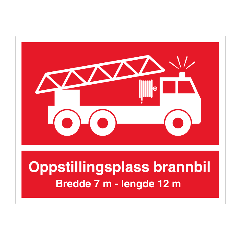 Skilt for oppstillingsplass for brannbil - Oslo