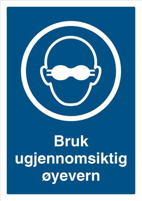 Hovedbilde Påbudt med Ugjennomsiktig øyevern - HMS Påbudsskilt - 210 x 297 