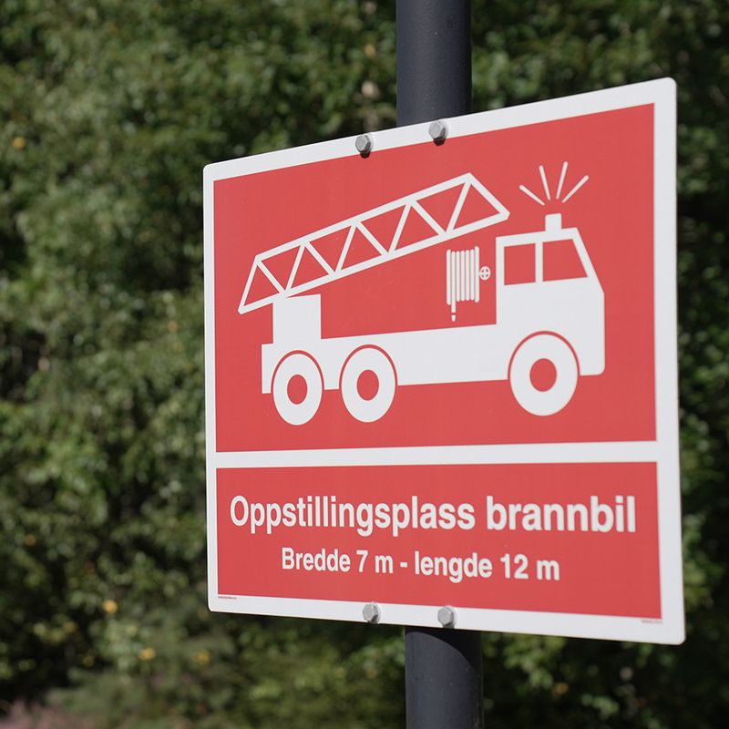 Skilt for oppstillingsplass for brannbil - Oslo
