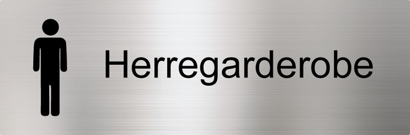 Skilt for Herregarderobe 210 x 70 mm