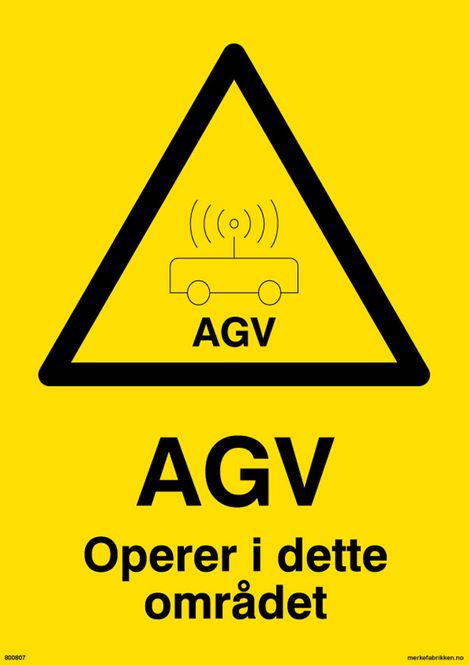 Hovedbilde Varselskilt - AGV opererer i dette området 
