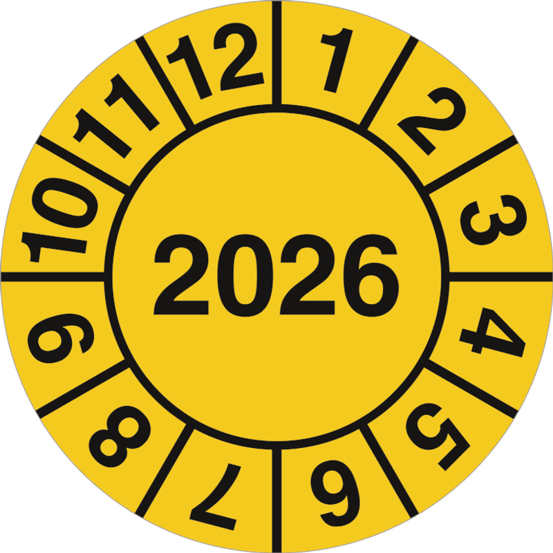 2026 År Kontrollmerke - Ø 30 mm (10 stk)