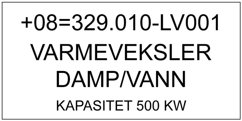 Merkeskilt TFM Type 2 Hvit 120 x 60 mm