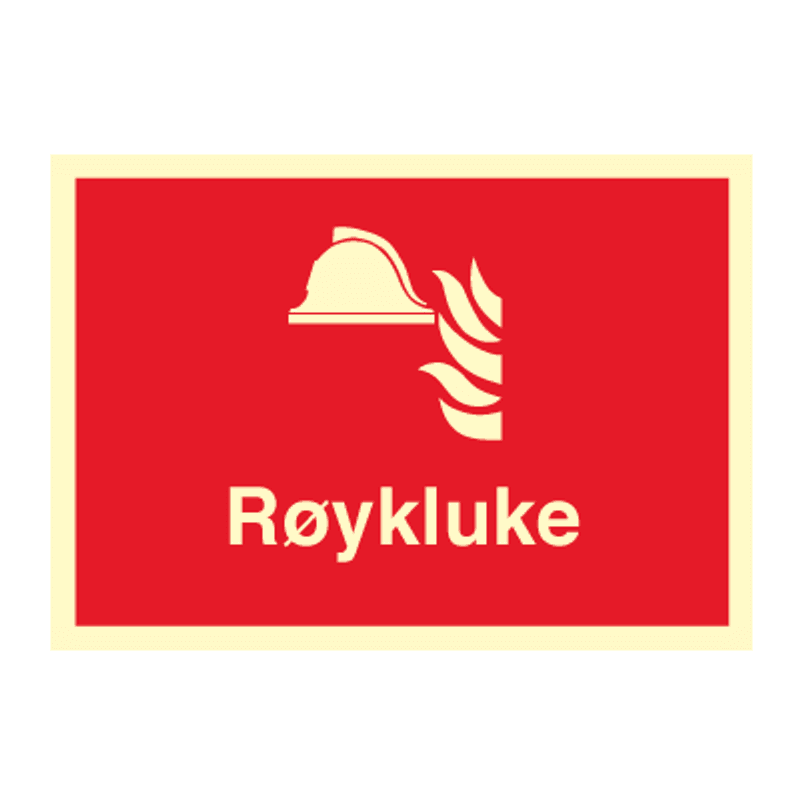 Røykluke - Brannskilt med symbol og tekst