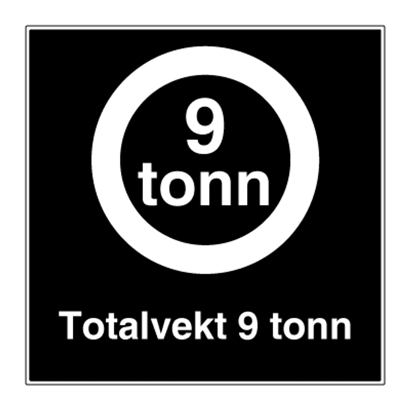 Privatrettslig skilt med totaltvekt 5, 7 eller 9 tonn
