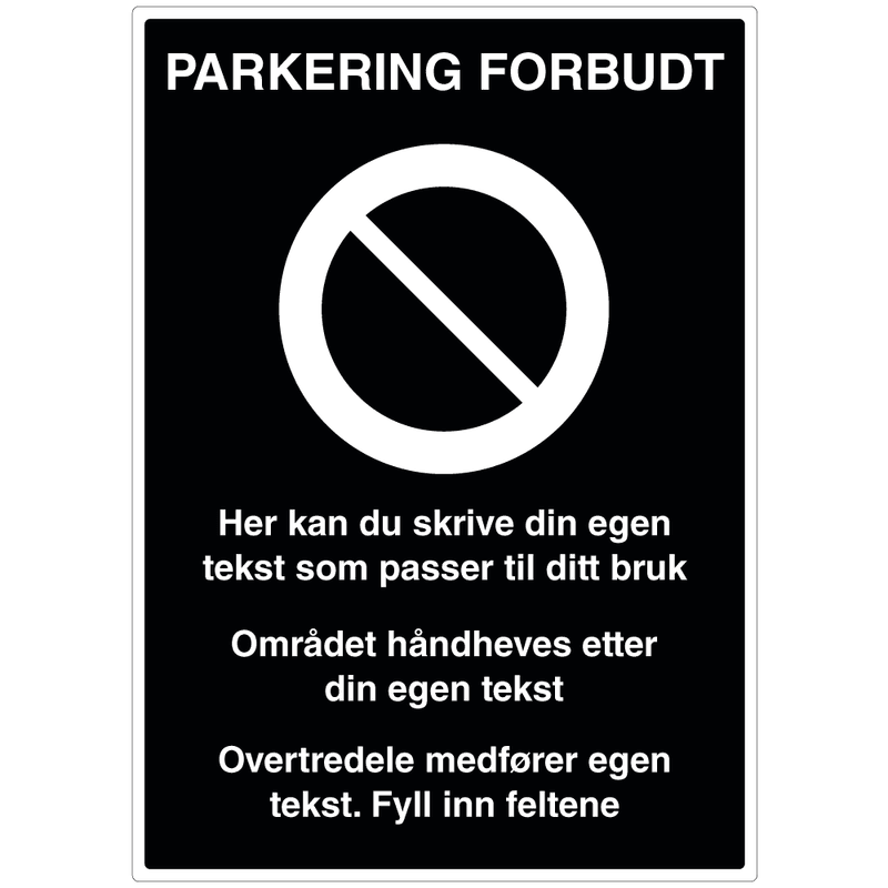 Privatrettslig skilt for borettslag med valgfri tekst