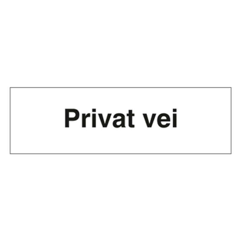 Privat vei skilt - Opplysningsskilt