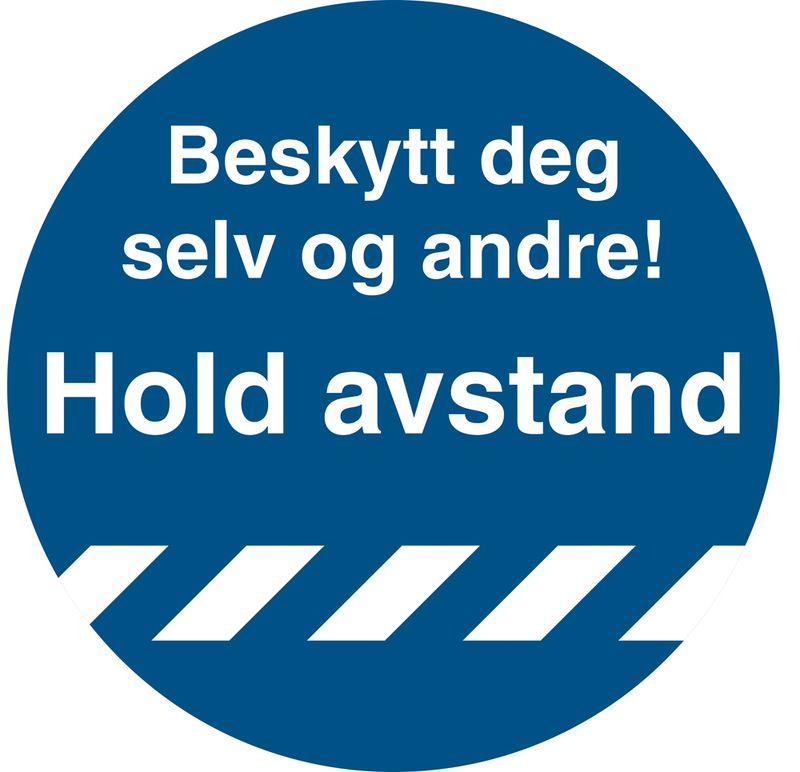Hold avstand Gulvskilt Ø250mm - Beskytt deg selv og andre!