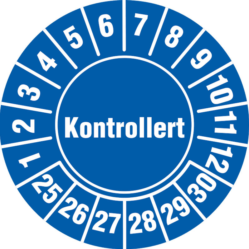 Kontrollert Kontrollmerke - Ø 30 mm (10 stk)
