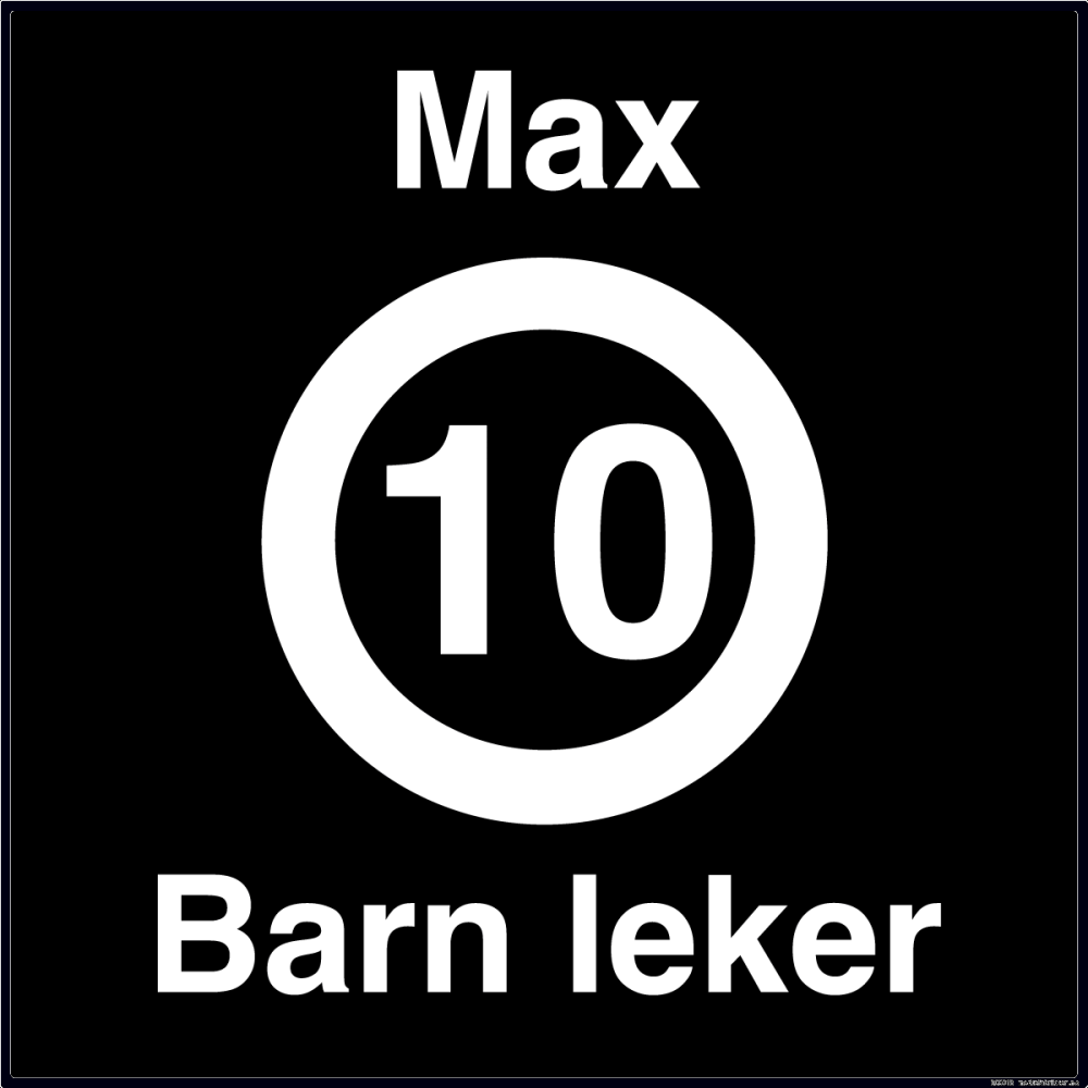 Barn leker skilt - Fartsgrense 15 eller 20 km/t