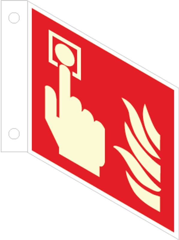 Brannalarm - L-skilt med symbol